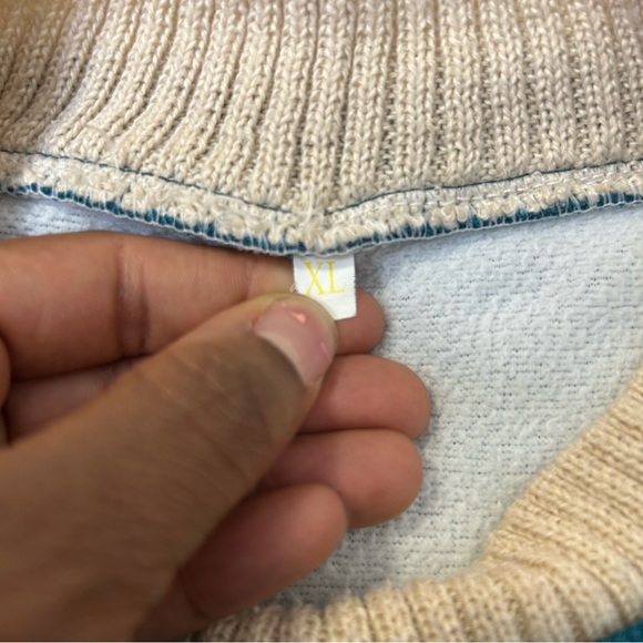 ◾️Acme De La Vie Fleece Crewneck Sweater With Faux Undershirt Overlay - Picture 5 of 5